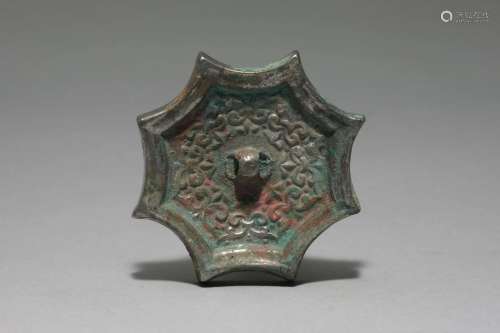 An Octagonal Floral Bronze Mirror Tang Dynasty