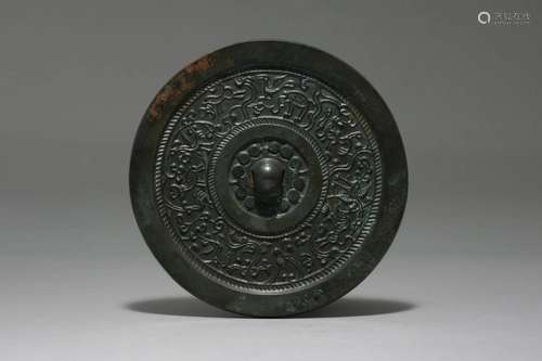 A Mystical Beats Bronze Mirror Han Dynasty