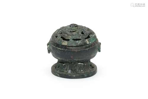 A Bronze Hollowed Footed Censer