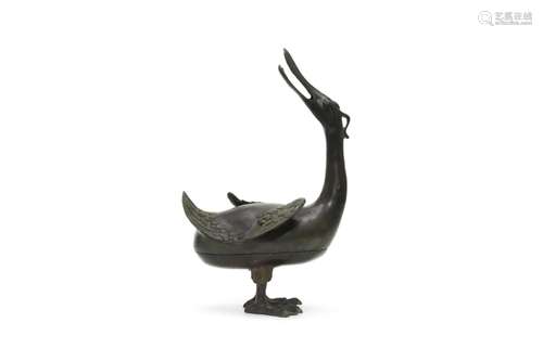 A Bronze Crane Censer