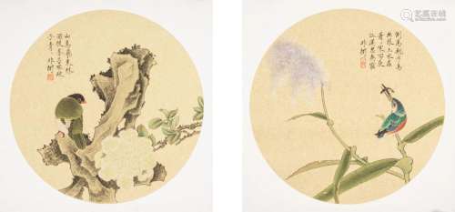 Yu Feian (188-1959) Two paintings of Birds and Flowers
