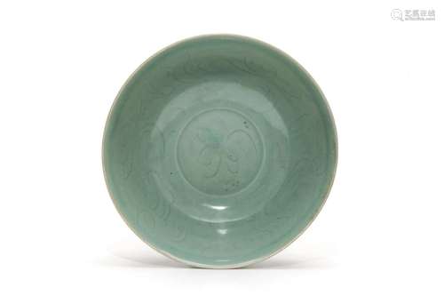 A Longquan Celadon Carved Floral Bowl