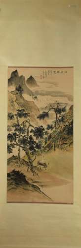 JIANG SHAN LAN SHENG (Landscape), Paper Hanging Scroll,