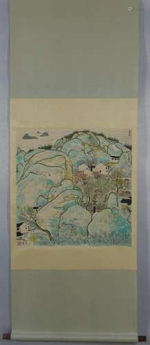 Putuo Mountain, Paper Hanging Scroll, Wu Guanzhong