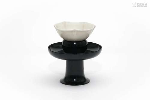 A Ding Ware Black White Glazed Teacup