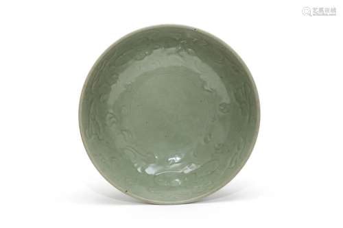 A Longquan Celadon Inter-Locking Floral Bowl