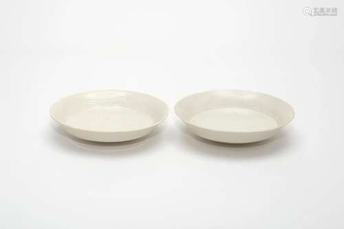 A Pair of Ding Ware Carved Dishes