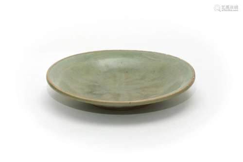 A Longquan Celadon LONGEVITY Lotus Plate