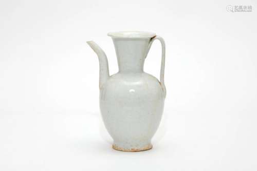 A Hutian White Glaze Pot with Handle