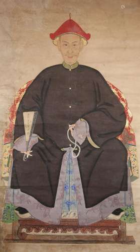 ANONYMOUS (QING DYNASTY) AN ANCESTOR PORTRAIT A Chinese pain...