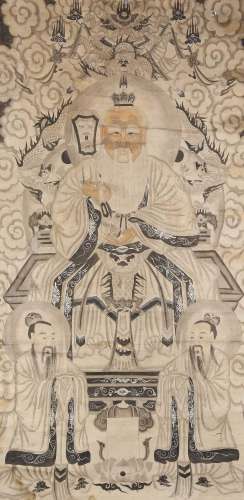 ANONYMOUS (19TH CENTURY) A PAIR OF CHINESE DAOIST ANCESTOR P...