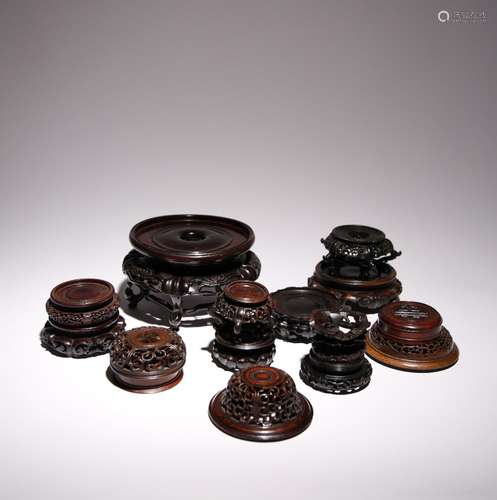 A COLLECTON OF CHINESE WOOD STANDS AND COVERS 19TH AND 20TH ...