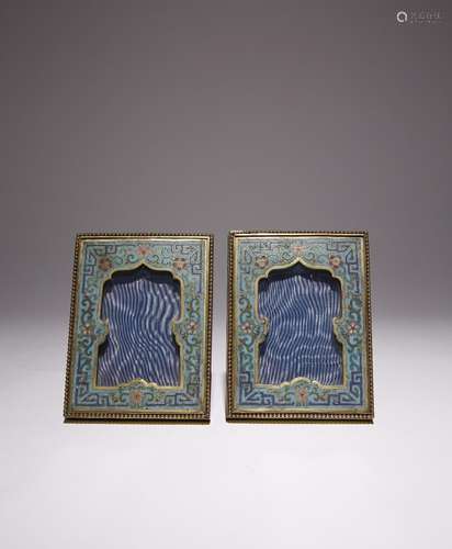 A PAIR OF CHINESE CLOISONNE RECTANGULAR FRAMES QING DYNASTY ...