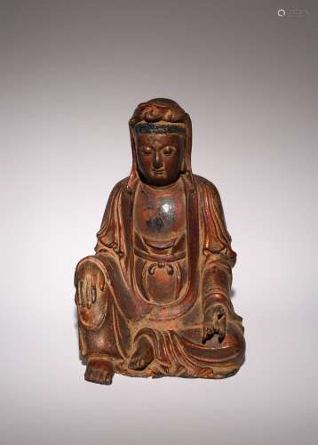 A SOUTHEAST ASIAN LACQUERED FIGURE OF GUANYIN POSSIBLY 17TH ...