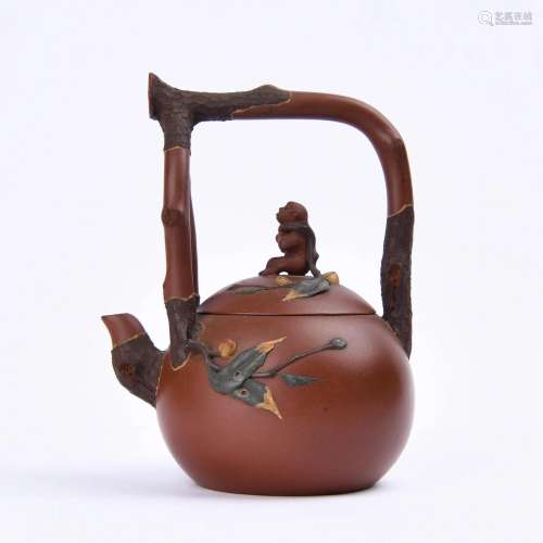 Chinese Zisha Teapot with Handle