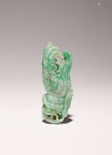 A CHINESE JADEITE FINGER CITRON QING DYNASTY OR LATER Natura...