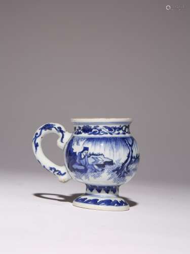 A CHINESE BLUE AND WHITE MUG TRANSITIONAL C.1640 After a Eur...
