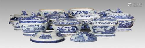 A COLLECTION OF CHINESE TUREENS AND COVERS 18TH CENTURY Comp...