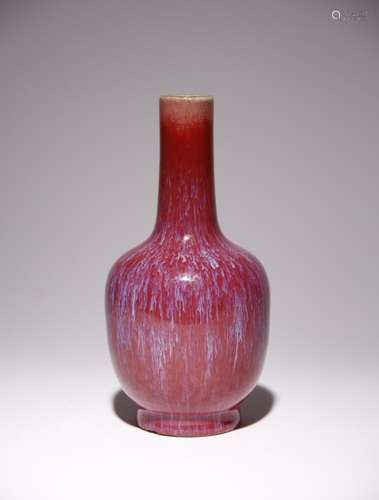 A CHINESE FLAMBE GLAZED MALLET-SHAPED VASE QING DYNASTY OR L...