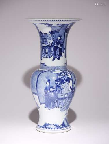 A CHINESE BLUE AND WHITE YEN YEN VASE 19TH CENTURY The body ...