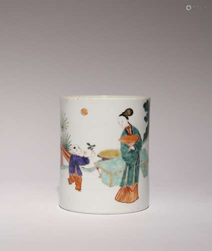 A CHINESE FAMILLE VERTE BRUSHPOT, BITONG KANGXI 1662-1722 De...