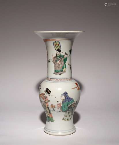 A CHINESE FAMILLE VERTE SANXING YENYEN VASE KANGXI 1662-1722...