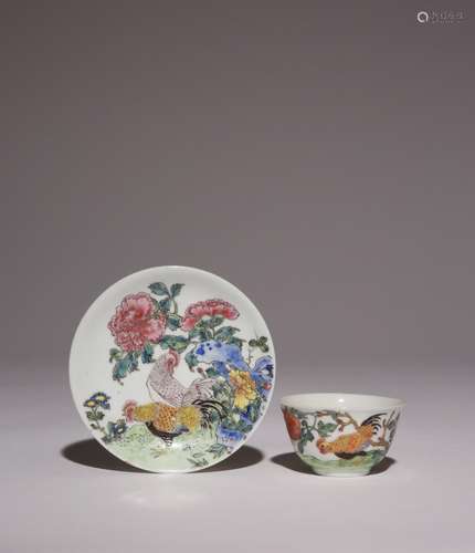 A CHINESE FAMILLE ROSE TEA BOWL AND SAUCER YONGZHENG 1723-35...