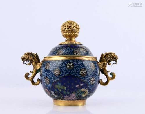 Cloisonne Censer with Double Ears