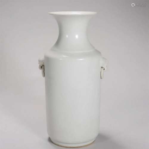 White Glazed Vase with Double Ears