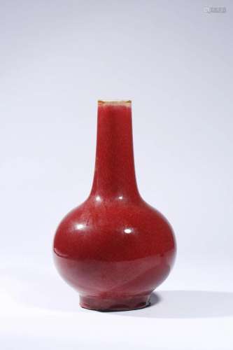 Small Ji-red Glazed Globular-shaped Vase