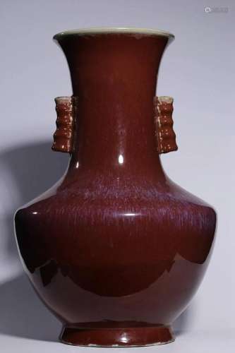 Flambed-glazed Double Pierced Ears ZUN (Vase)