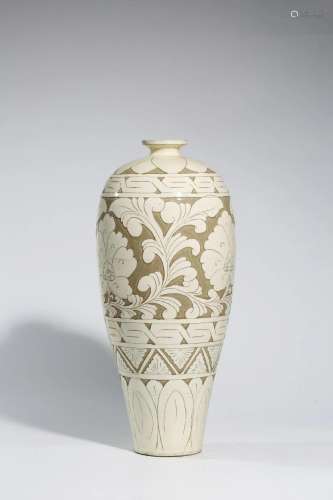Carved Plum Vase, Cizhou Ware
