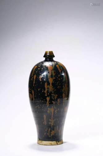 Ding Kiln Black Glazed Plum Vase