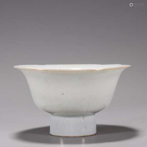 Shadow Celadon Glazed Cup with Floral Mouth, Hutian