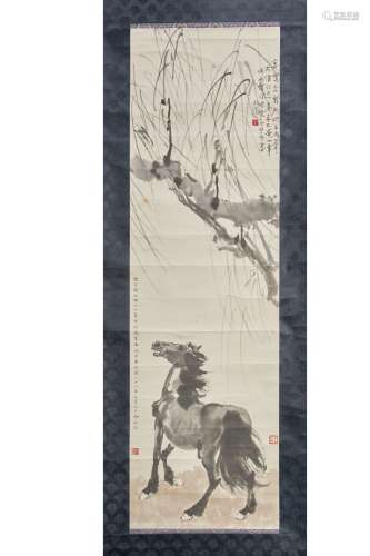 XU BEIHONG (1895-1953) WAR HORSE A fine Chinese scroll paint...