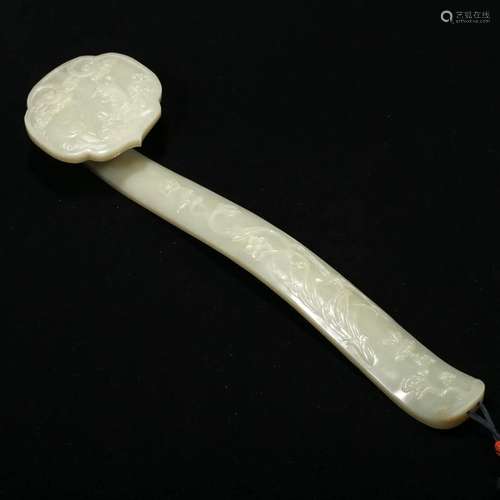 A WHITE JADE RUYI SCEPTRE