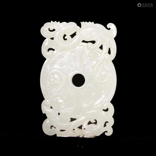 A WHITE JADE PLAQUE