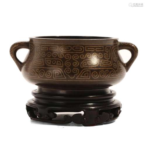 A BRONZE INCENSE BURNER