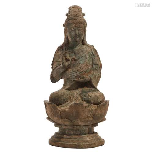 A BRONZE FIGURE OF BUDDHA