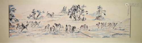 Horses, Paper Painting, Mirror Core, Xu Beihong