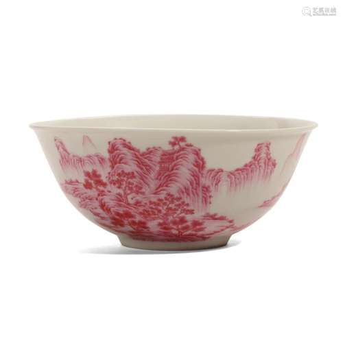 A FAMILLE-ROSE 'LANDSCAPE' BOWL