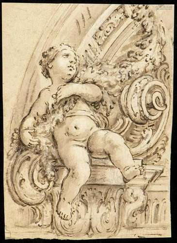 GENOAN ARTIST, 17th CENTURY: Study of Putto with