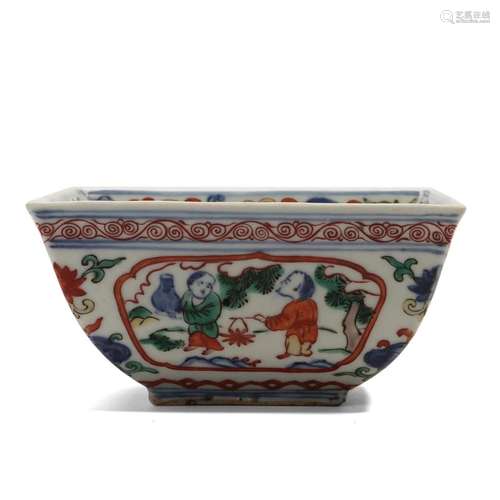 A FAMILLE-ROSE 'FIGURES' BOWL