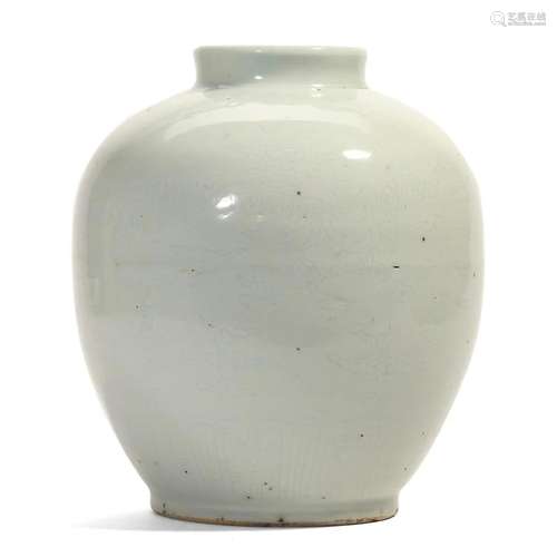 A WHITE-GLAZED JAR