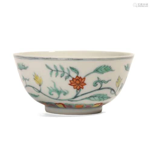 A FAMILLE-ROSE FLORAL BOWL