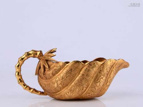 Gilded Copper Leaf-shaped Cup
