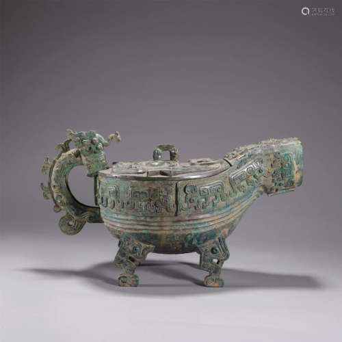 Bronze YI (Ritual vessel) with Beast Pattern
