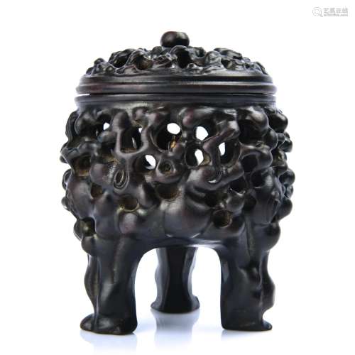 Ebony Censer with Tri-legged and Hollow Out