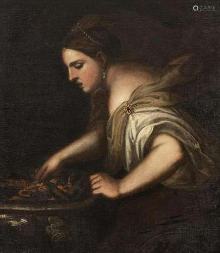 VENETIAN SCHOOL, 17th CENTURY: Portia swallows hot