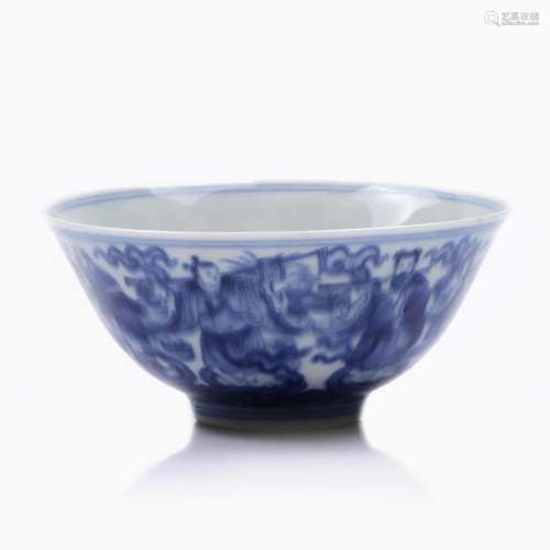 A CHINESE BLUE AND WHITE PORCELAIN BOWL.